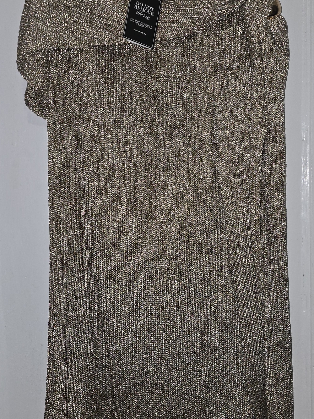 JLUXLABEL Metallic Gold Knit Midi Dress - Picture 1 of 8
